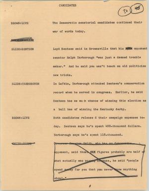 Primary view of object titled '[News Script: Candidates]'.