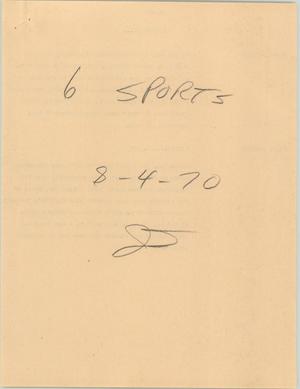 Primary view of object titled '[News Script: 6PM Sports update]'.