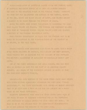 Primary view of object titled '[News Script: Nasser's funeral services]'.