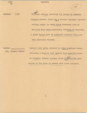 Primary view of object titled '[News Script: International war update]'.