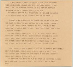 Primary view of object titled '[News Script: News in military and protests]'.