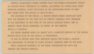 Primary view of object titled '[News Script: Apollo 13 review]'.