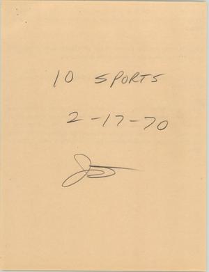 Primary view of object titled '[News Script: 10 pm sports]'.