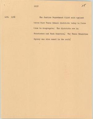 Primary view of object titled '[News Script: Suit]'.