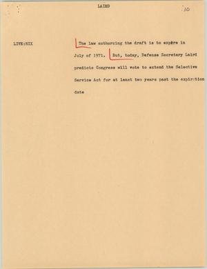 Primary view of object titled '[News Script: Laird]'.