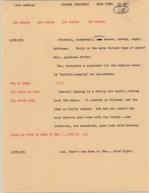 Primary view of object titled '[News Script: Skating]'.