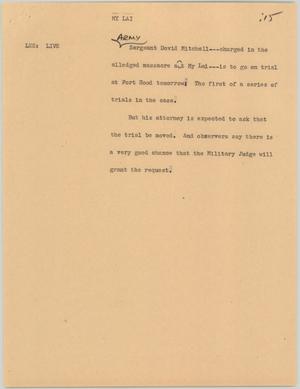 Primary view of object titled '[News Script: My Lai]'.
