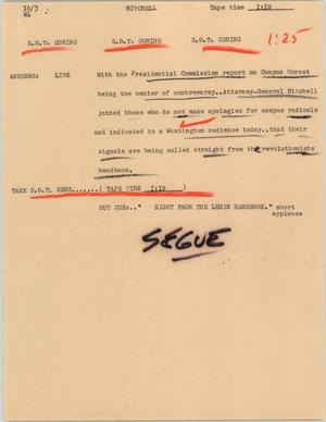 Primary view of object titled '[News Script: Mitchell]'.