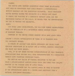 Primary view of object titled '[News Script: Labor]'.