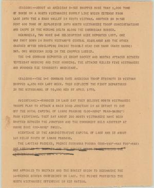 Primary view of object titled '[News Script: Vietnam War updates]'.