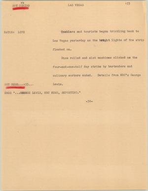 Primary view of object titled '[News Script: Las Vegas]'.