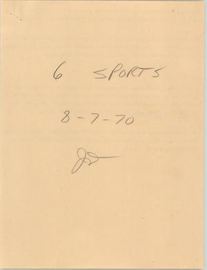 Primary view of object titled '[News Script: 6PM Sports update]'.