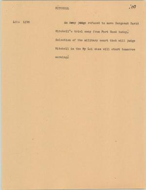 Primary view of object titled '[News Script: Mitchell]'.