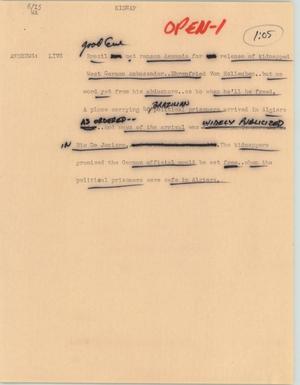 Primary view of object titled '[News Script: Kidnap]'.