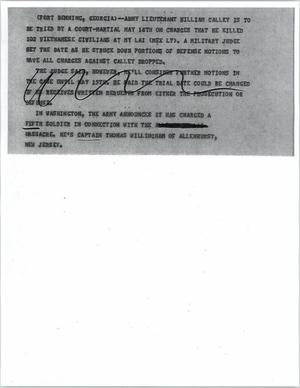 Primary view of object titled '[News Script: My Lai massacre trial]'.