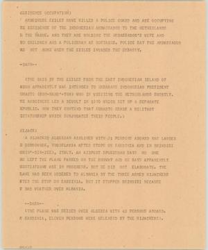Primary view of object titled '[News Script: Residence occupation]'.