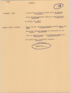 Primary view of object titled '[News Script: Barnard]'.