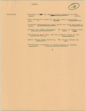 Primary view of object titled '[News Script: Center]'.