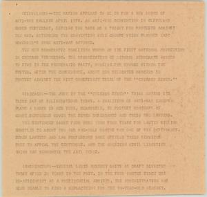 Primary view of object titled '[News Script: Anti-war rallies and Chicago 7]'.