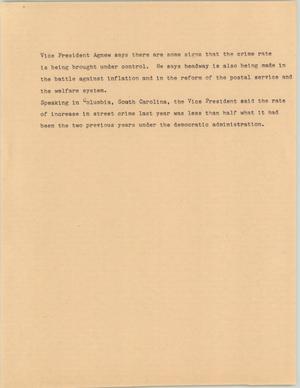 Primary view of object titled '[News Script: Crime rate decrease]'.