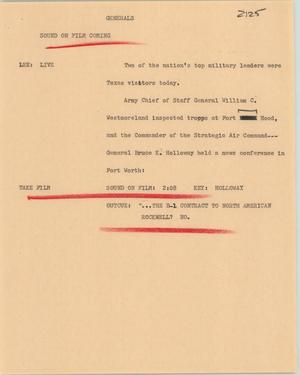 Primary view of object titled '[News Script: Generals]'.
