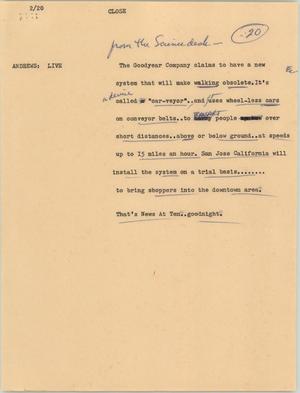 Primary view of object titled '[News Script: Close]'.