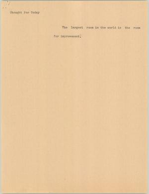 Primary view of object titled '[News Script: Thought for today]'.
