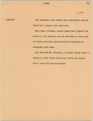 Primary view of object titled '[News Script: Mines]'.