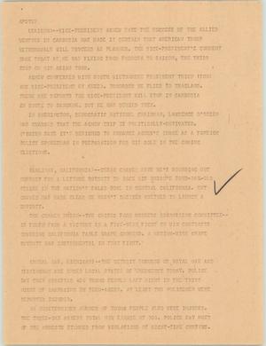 Primary view of object titled '[News Script: Saigon, Salinas, and Royal Oak]'.