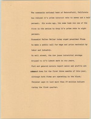 Primary view of object titled '[News Script: US financial updates]'.