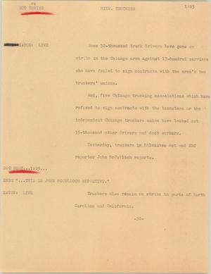 Primary view of object titled '[News Script: Milwaukee truckers]'.