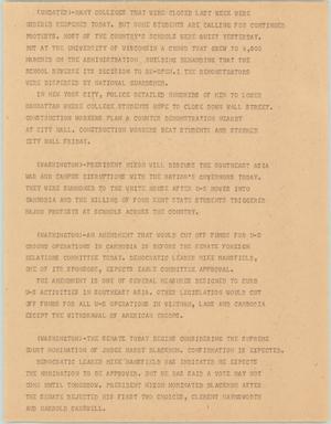 Primary view of object titled '[News Script: Colleges reopen]'.