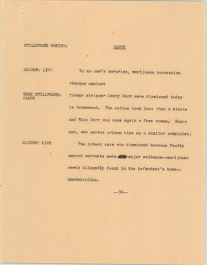 Primary view of object titled '[News Script: Candy]'.