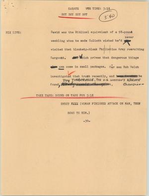 Primary view of object titled '[News Script: News in Army recruiting]'.