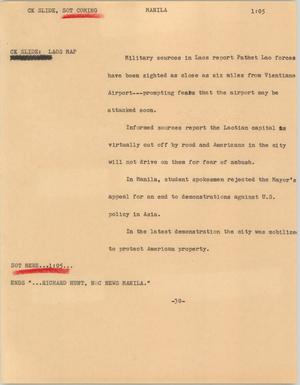 Primary view of object titled '[News Script: Manila]'.