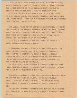Primary view of object titled '[News Script: International violence and death]'.