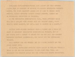 Primary view of object titled '[News Script: Oklahoma and Arkansas]'.