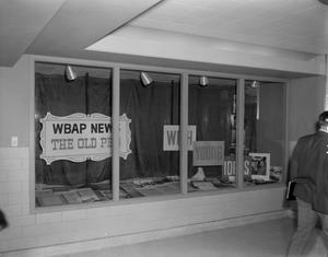 Primary view of object titled '[WBAP news window display]'.
