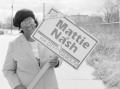 Photograph: [Photograph of Mattie Nash and her City Council sign, 3]