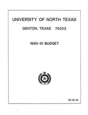 Primary view of object titled 'University of North Texas Budget: 1990-1991'.