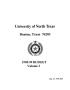 Book: University of North Texas Budget: 1998-1999, Volume 1