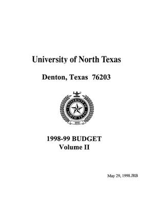 Primary view of object titled 'University of North Texas Budget: 1998-1999, Volume 2'.