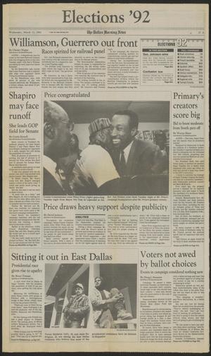 Primary view of object titled '[General election updates, The Dallas Morning News, March 11,1992]'.