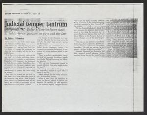 Primary view of object titled '[Clipping: Judicial temper tantrum]'.