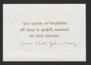 Primary view of object titled '[Thank you card to Justice Rosenberg]'.