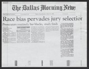 Primary view of object titled '[Clipping: Race bias pervades jury selection]'.