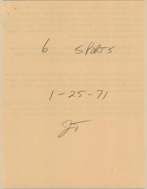 Primary view of object titled '[News Script: Sports segment, February 25, 1971]'.