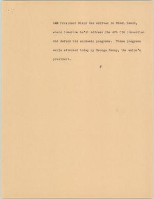 Primary view of object titled '[News Script: Nixon in Florida]'.