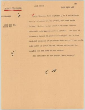 Primary view of object titled '[News Script: Jail break]'.