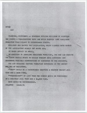 Primary view of object titled '[News Script: Drug laws]'.